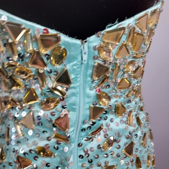Panoply Size 6 Aqua Sparkly Mermaid Dress - Picture 8 of 12